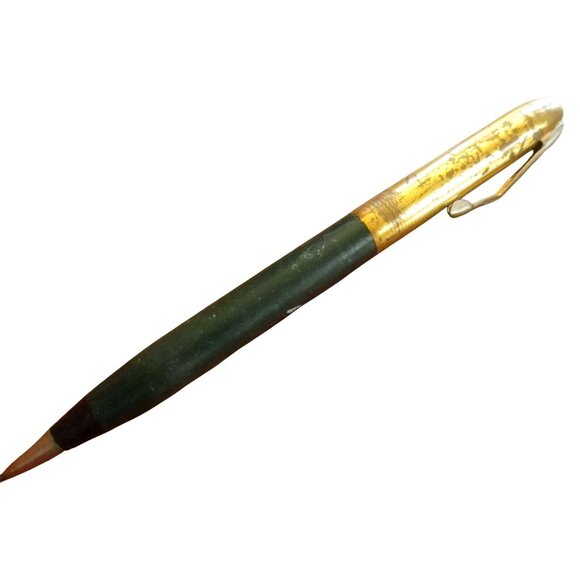 vintage wearever green/Goldtone Relic Patina Working mechanical lead pencil - Picture 1 of 6